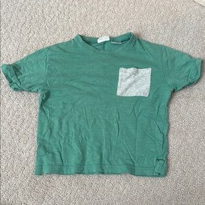 Zara Green and Gray Short Sleeve Tee